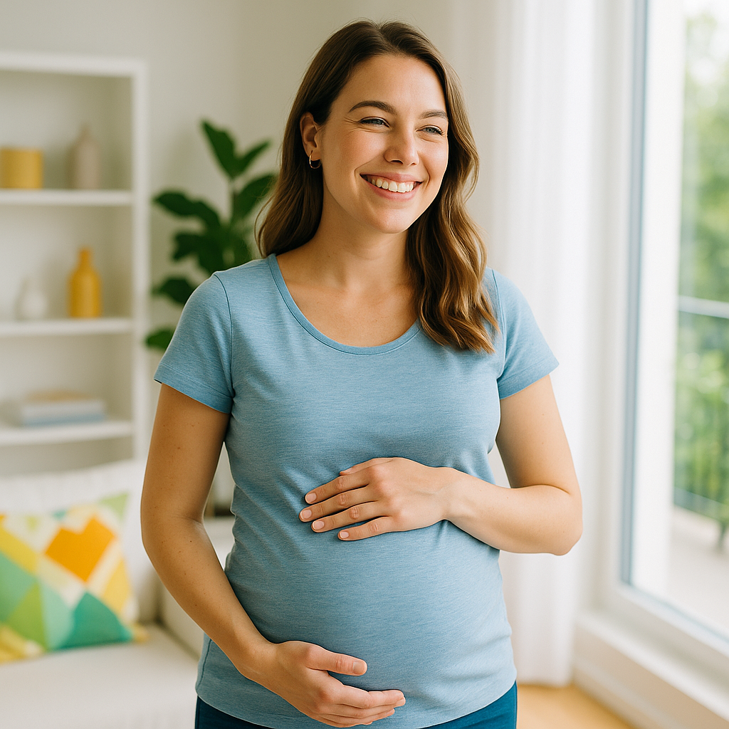 Grávidas e clareamento dental com segurança Grávidas Podem Fazer Clareamento Dental? Gestante em momento de autocuidado, tema ligado à segurança do clareamento dental na gravidez