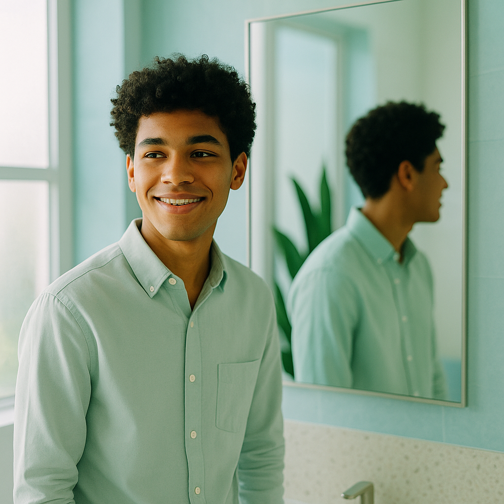 Dentes amarelados com aparelho e autocuidado Dentes amarelados com aparelho: Descubra o que fazer para reverter em cena de autocuidado e confiança de paciente em ambiente moderno