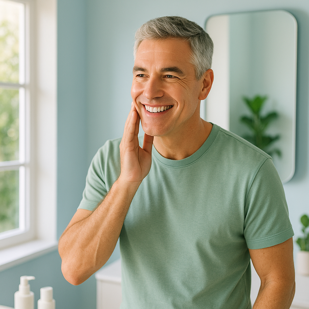 Tipos de clareamento dental e confiança no sorriso Tipos de Clareamento Dental: Conheça as Diferenças em cena de autocuidado e confiança, relacionada ao clareamento dental de forma natural