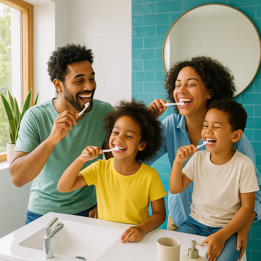 Cárie dentária e prevenção no dia a dia Cárie Dentária: o que é, quais são as causas, sintomas e como prevenir em cena de rotina familiar com foco em prevenção e saúde bucal