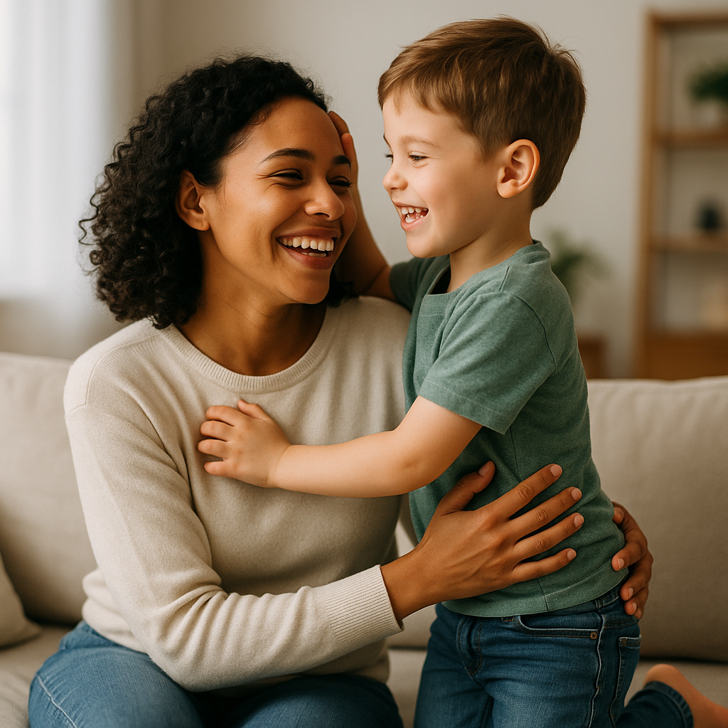 Odontopediatria idade ideal primeira visita Odontopediatria: Idade Ideal para a Primeira Visita ao Dentista com cena acolhedora entre mãe e criança, ligada à odontopediatria idade ideal primeira visita
