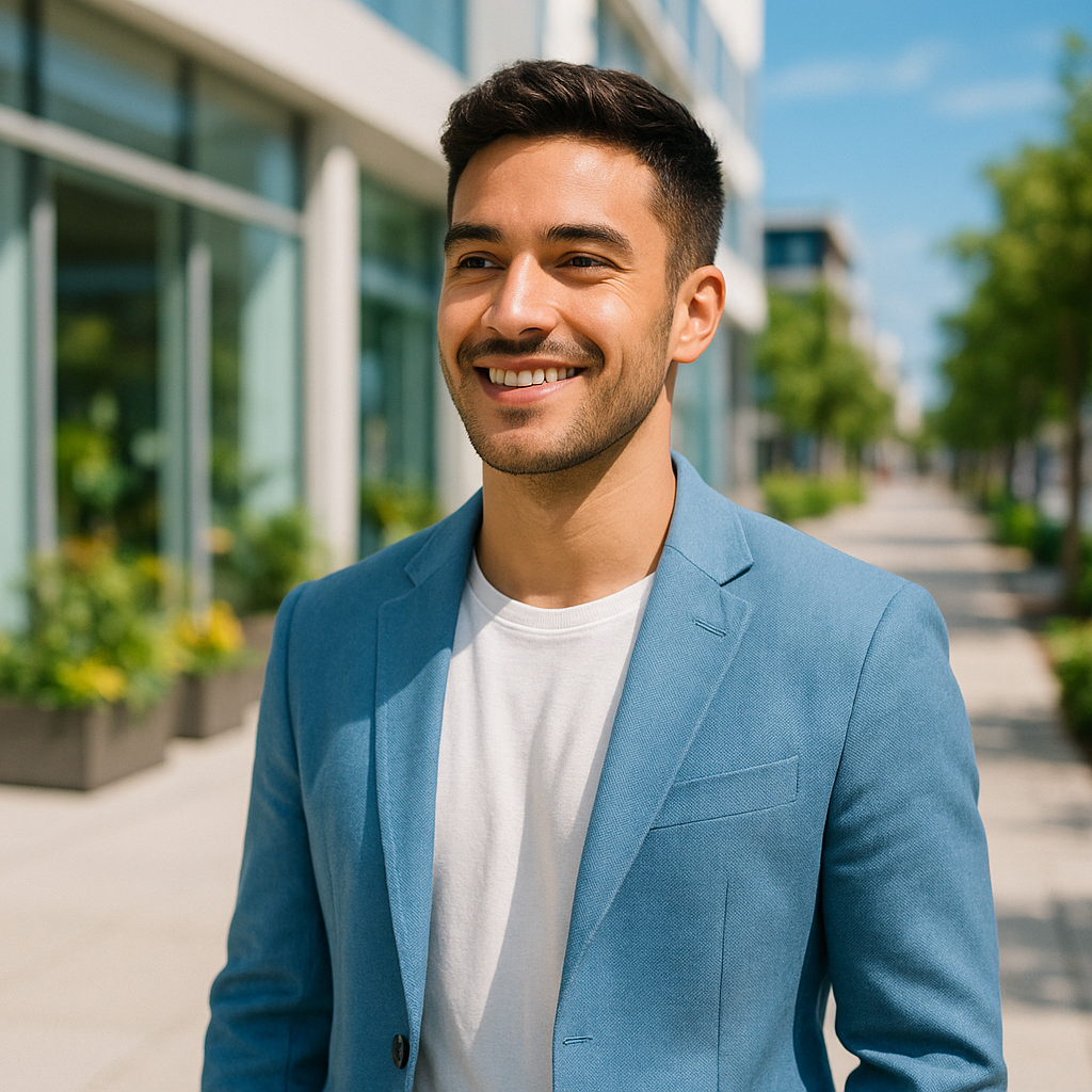Quando mudar para o aparelho estético Quando mudar do aparelho convencional para o aparelho estético? Adulto em momento profissional com expressão confiante e sorriso discreto