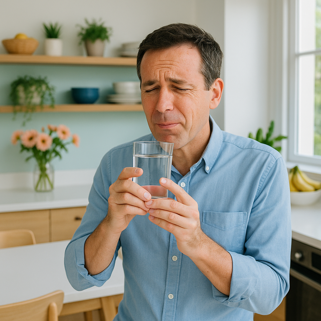 Sensibilidade nos dentes e cuidado diário Sensibilidade nos dentes: como prevenir, aliviar e tratar corretamente em cena cotidiana leve, mostrando conforto e cuidado com a saúde bucal