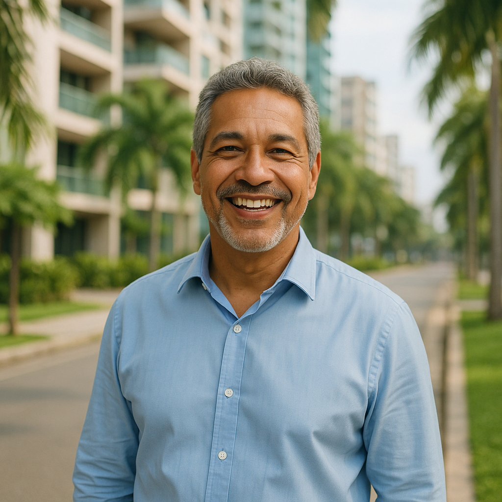 Tipos de implantes dentários e confiança ao sorrir Tipos de Implantes Dentários: Conheça as Opções Disponíveis em cena lifestyle com adulto sorrindo, representando implante dentário de forma natural